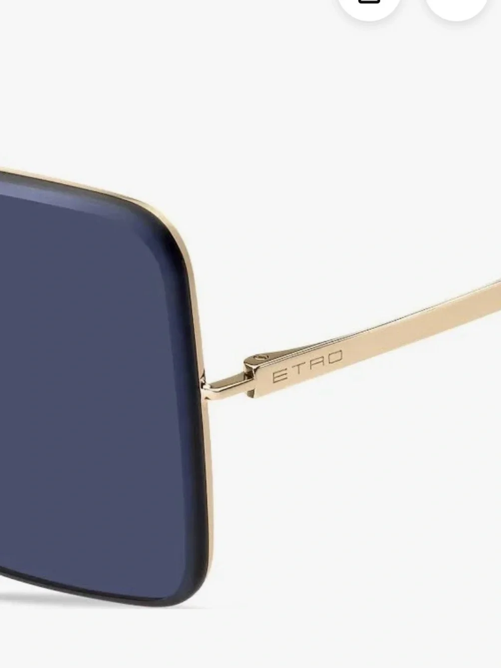 Etro ETRO 0034/S Blue Lens Gold Frame Women's Square Sunglasses New w/Case